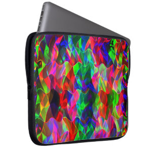 Colourful curved triangles or coloured undulations laptop sleeve