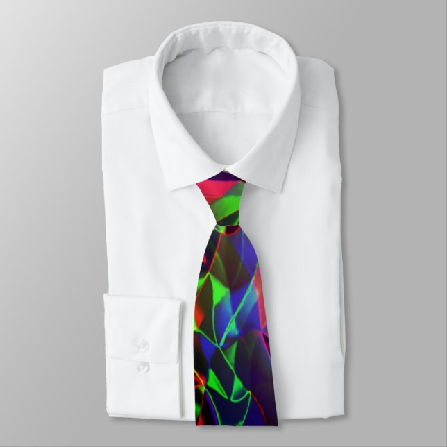Colourful curved triangles or undulations, darkest tie (Tied)