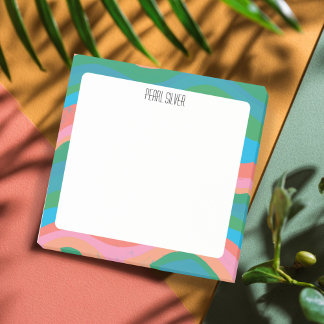 Colourful Curves CUSTOM Chic Monogram Personalised Post-it Notes