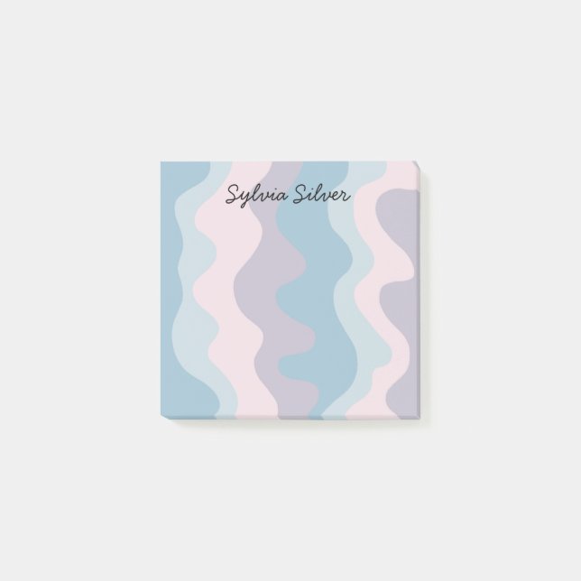 Colourful Curves CUSTOM Chic Monogram Personalised Post-it Notes (Front)