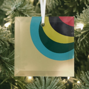 Colourful curves pattern glass tree decoration