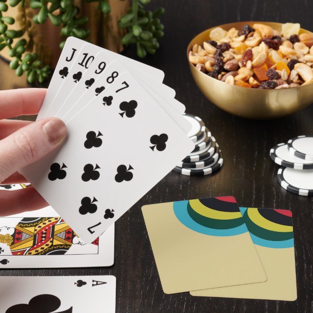 Colourful curves pattern playing cards (In Situ)