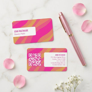 Colourful Curves Retro Minimalist Stripes Custom Q Business Card