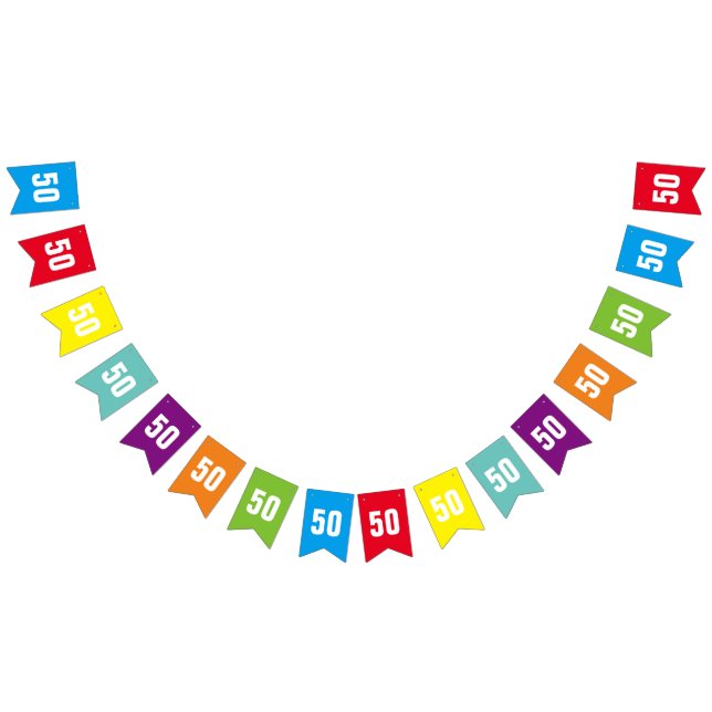 Colourful Custom Age Birthday Party Bunting Banner (All)