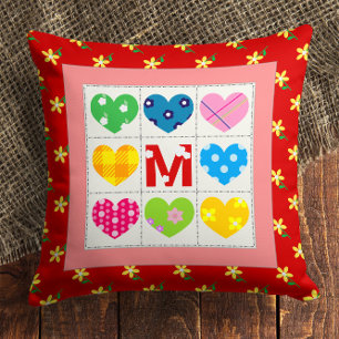 Colourful Custom Mum’s Cushion Monogram Pillow 🎁