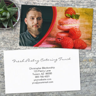 Colourful Custom Pastry Image Baker Photo  Business Card