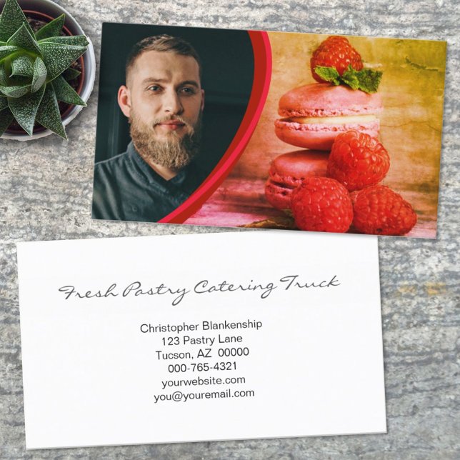 Colourful Custom Pastry Image Baker Photo  Business Card (Creator Uploaded)