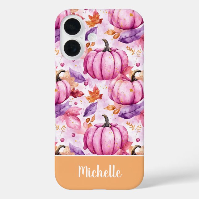 colourful Custom Pumpkin and Leaves pattern  Case-Mate iPhone Case (Back)
