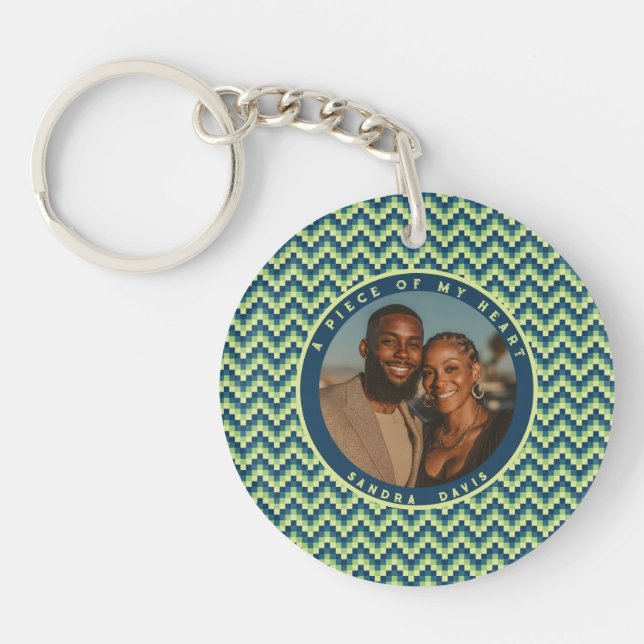 Colourful Custom Souvenir Stripe Pattern Key Ring (Front)