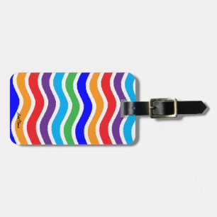 Colourful Custom Torn Paper Effect Luggage Tag
