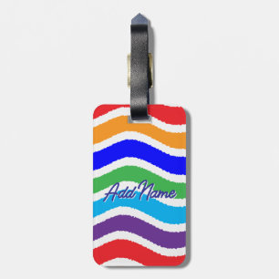 Colourful Custom Torn Paper Effect Luggage Tag