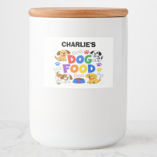 Colourful, Customisable Dog Food Storage Label