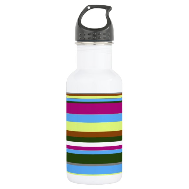 Colourful Customised Designer Stripe 532 Ml Water Bottle (Front)