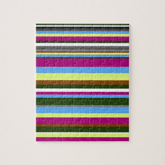 Colourful Customised Designer Stripe Jigsaw Puzzle (Vertical)