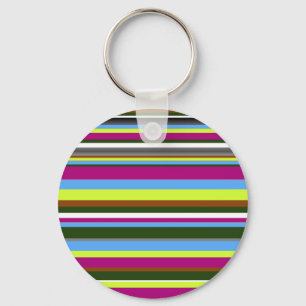 Colourful Customised Designer Stripe Key Ring