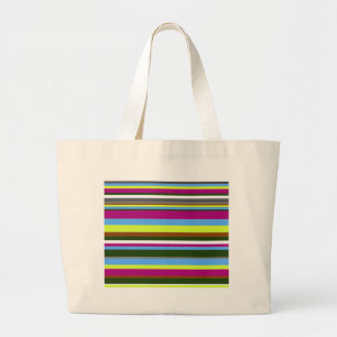 Colourful Customised Designer Stripe Large Tote Bag