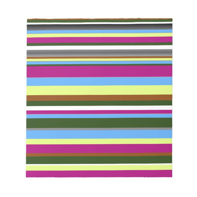 Colourful Customised Designer Stripe Notepad (Front)