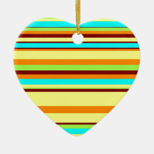 Colourful Customised Designer Stripe Pattern Ceramic Tree Decoration