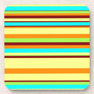 Colourful Customised Designer Stripe Pattern Coaster