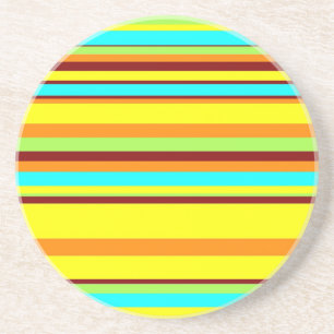 Colourful Customised Designer Stripe Pattern Coaster