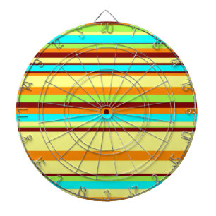 Colourful Customised Designer Stripe Pattern Dartboard