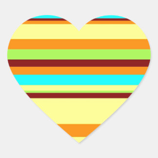 Colourful Customised Designer Stripe Pattern Heart Sticker