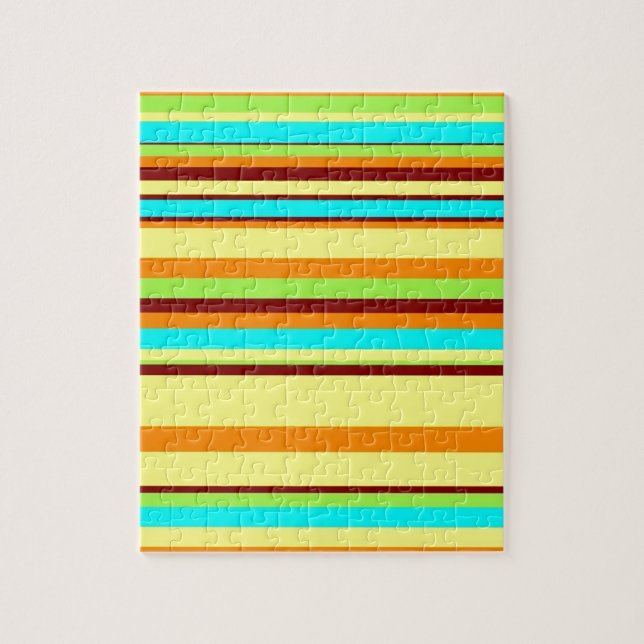 Colourful Customised Designer Stripe Pattern Jigsaw Puzzle (Vertical)