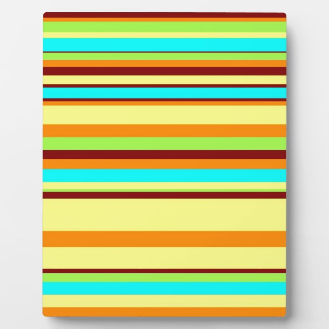 Colourful Customised Designer Stripe Pattern Plaque (Front)