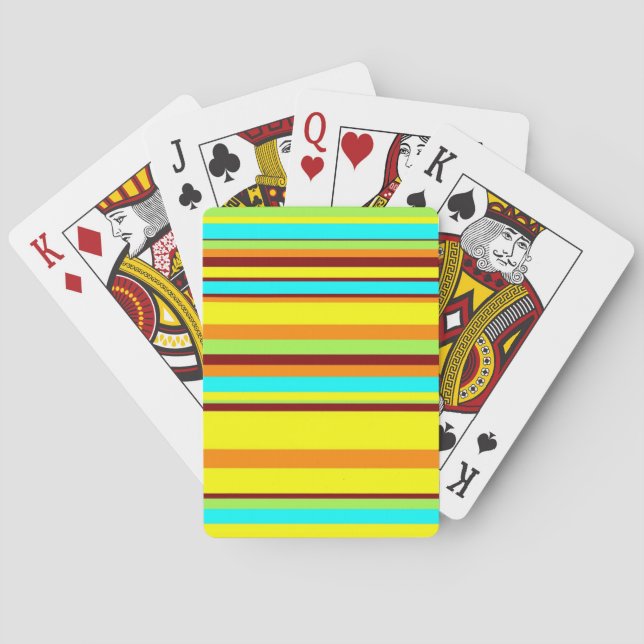 Colourful Customised Designer Stripe Pattern Playing Cards (Back)