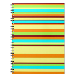 Colourful Customised Designer Stripe Pattern Spiral Notebook