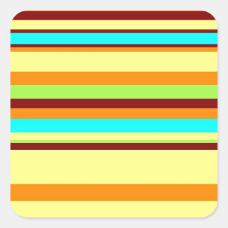 Colourful Customised Designer Stripe Pattern Square Sticker
