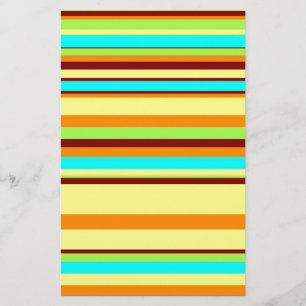 Colourful Customised Designer Stripe Pattern Stationery