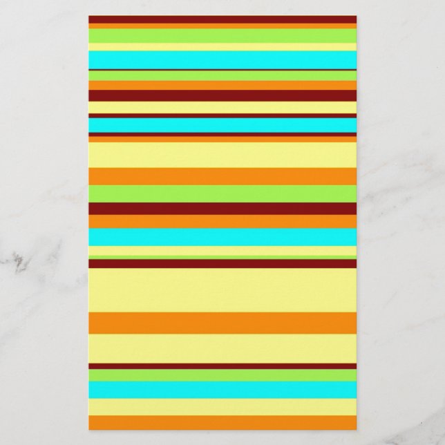 Colourful Customised Designer Stripe Pattern Stationery (Front)