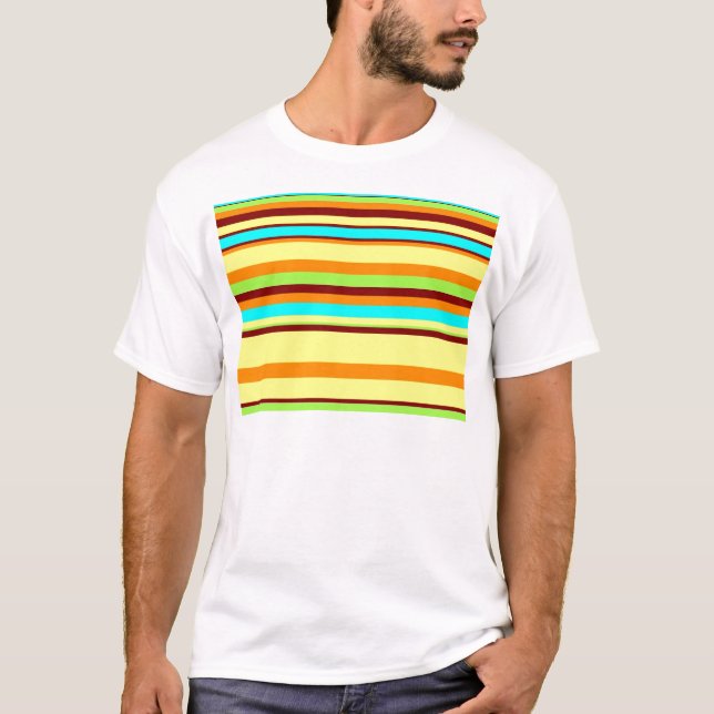 Colourful Customised Designer Stripe Pattern T-Shirt (Front)