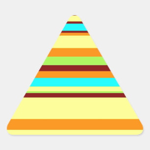Colourful Customised Designer Stripe Pattern Triangle Sticker