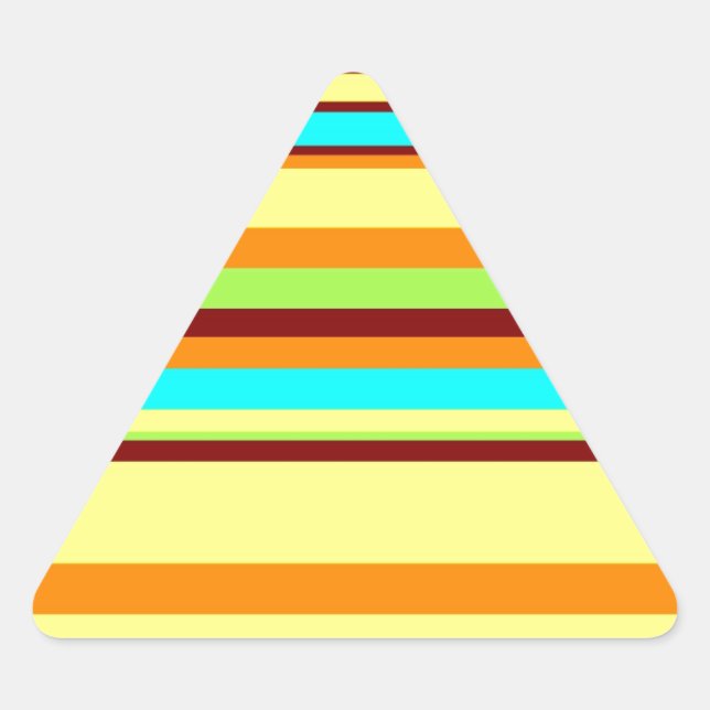 Colourful Customised Designer Stripe Pattern Triangle Sticker (Front)
