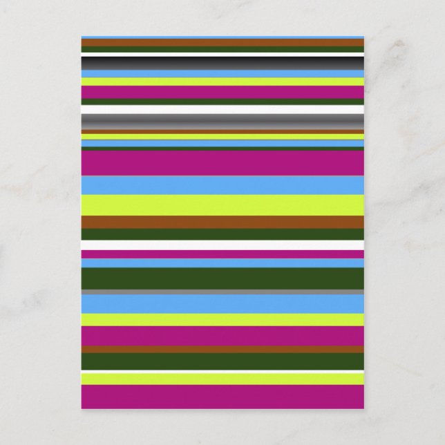 Colourful Customised Designer Stripe Postcard (Front)