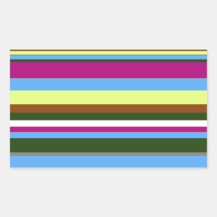 Colourful Customised Designer Stripe Rectangular Sticker