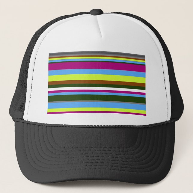 Colourful Customised Designer Stripe Trucker Hat (Front)