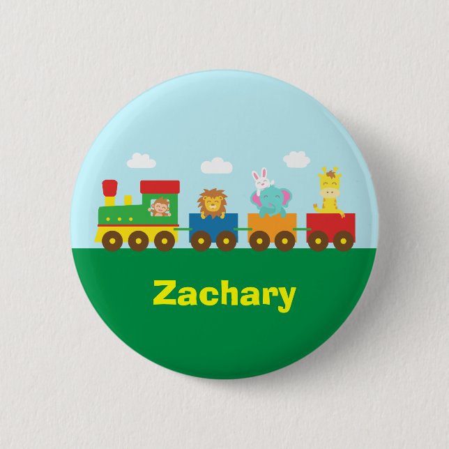 Colourful Cute Animals Train for Kids 6 Cm Round Badge (Front)