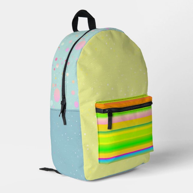 Colourful cute artistic printed backpack (Back Corner Left)