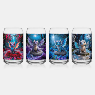 Colourful Cute Baby Dragons Can Glass