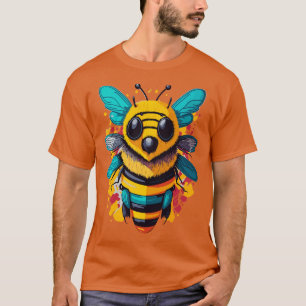 colourful cute bee face vibrant T-Shirt