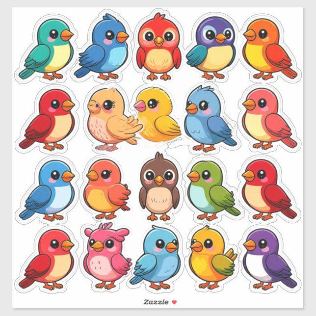Colourful Cute Birds Fun Kids Gift & Cute Decor (Sheet)