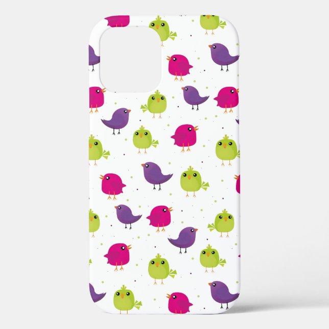 Colourful Cute Birds Pattern Case-Mate iPhone Case (Back)