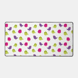 Colourful Cute Birds Pattern Desk Mat