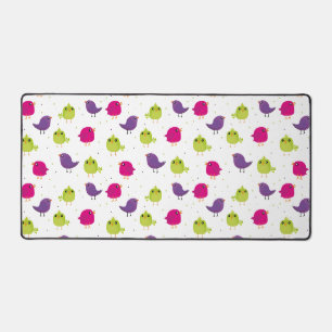 Colourful Cute Birds Pattern Desk Mat