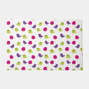 Colourful Cute Birds Pattern Doormat