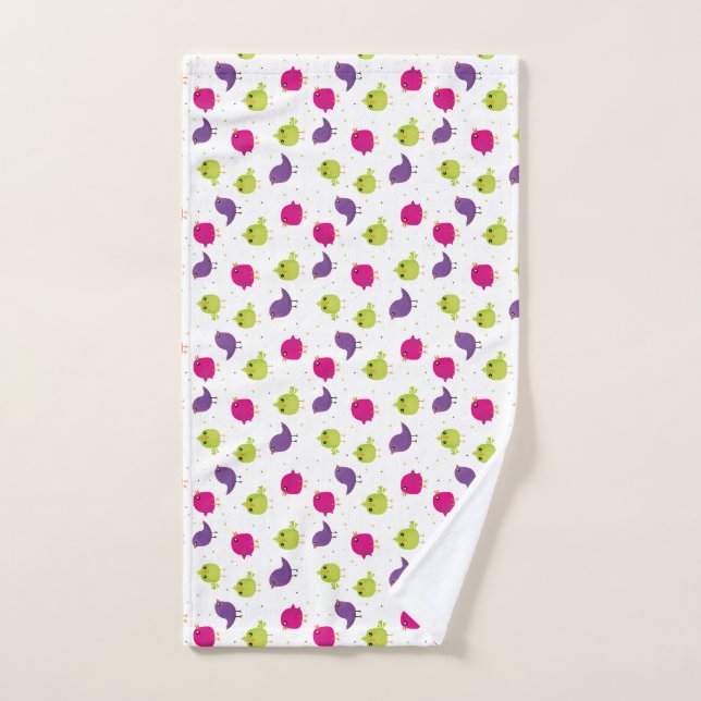 Colourful Cute Birds Pattern Hand Towel (Hand Towel)