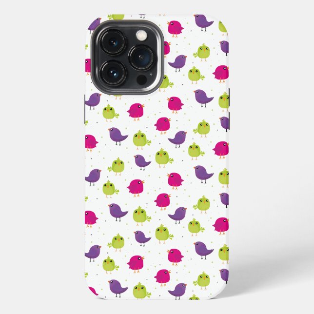 Colourful Cute Birds Pattern iPhone Case (Back)